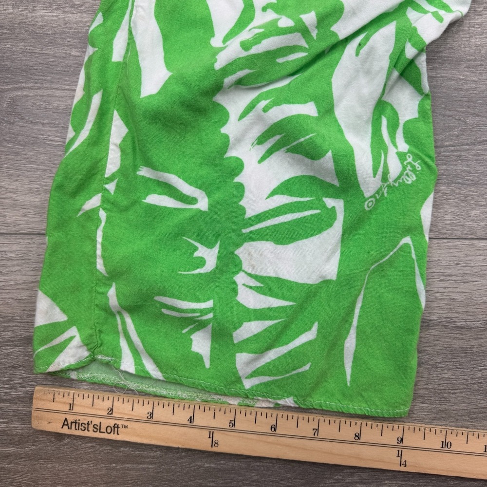 Lily Pulitzer X Target Palazzo Pants Womens XS Green White Palm Tree Tropical - Picture 14 of 16